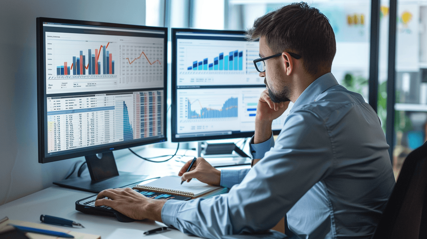 Advisor reviewing risk analysis with flagged items