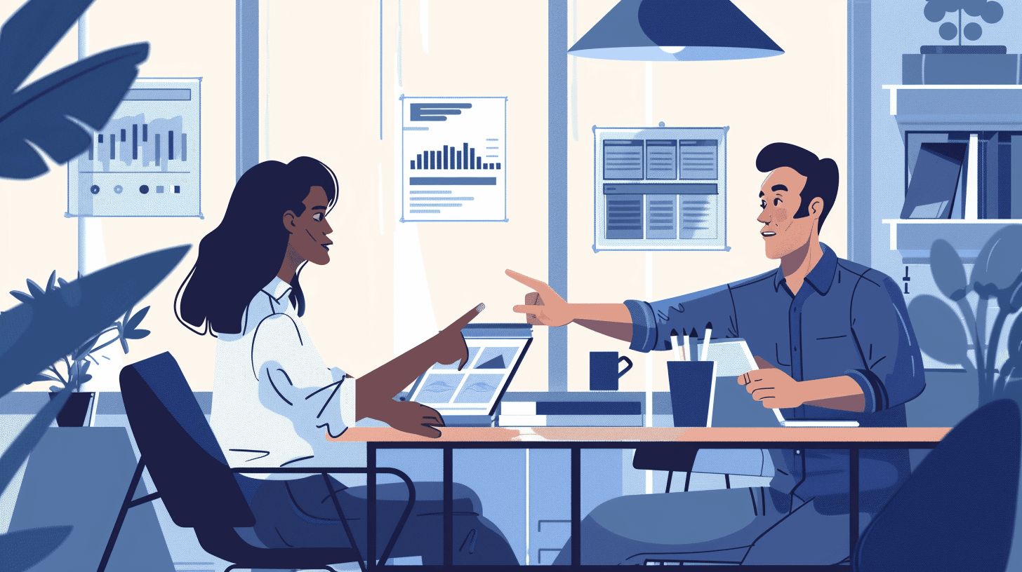 Advisor and client reviewing analysis report together